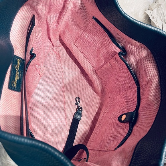 Dooney & Bourke Pebbled Leather Logo Lock Teal Blue Shoulder Bag - Picture 7 of 13